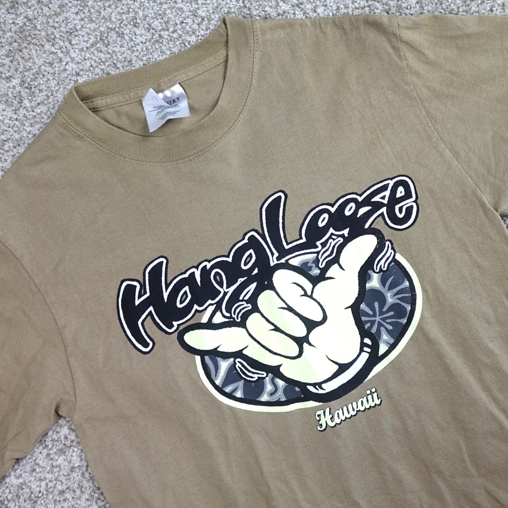 Port and Company Hang Loose Hawaii Shaka Graphic T-Shirt Tan Small PC61